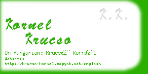 kornel krucso business card