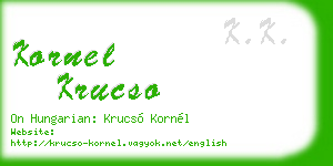 kornel krucso business card
